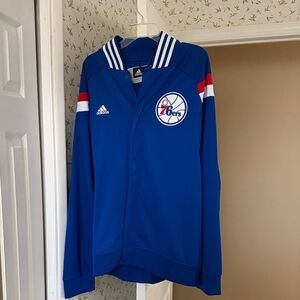 Adidas Blue 76ers Jacket with Red and White Stripes